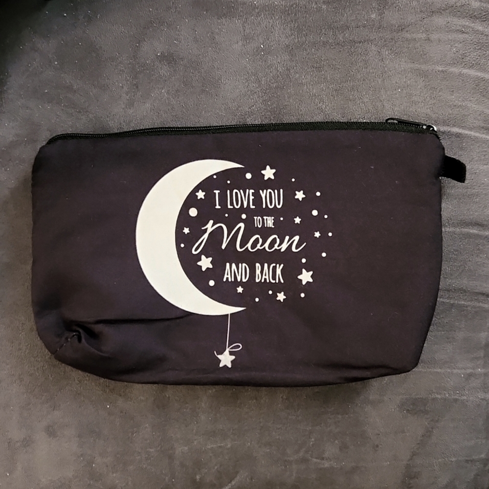 NEW- Cosmetic bag- "I LOVE YOU TO THE MOON AND BACK"